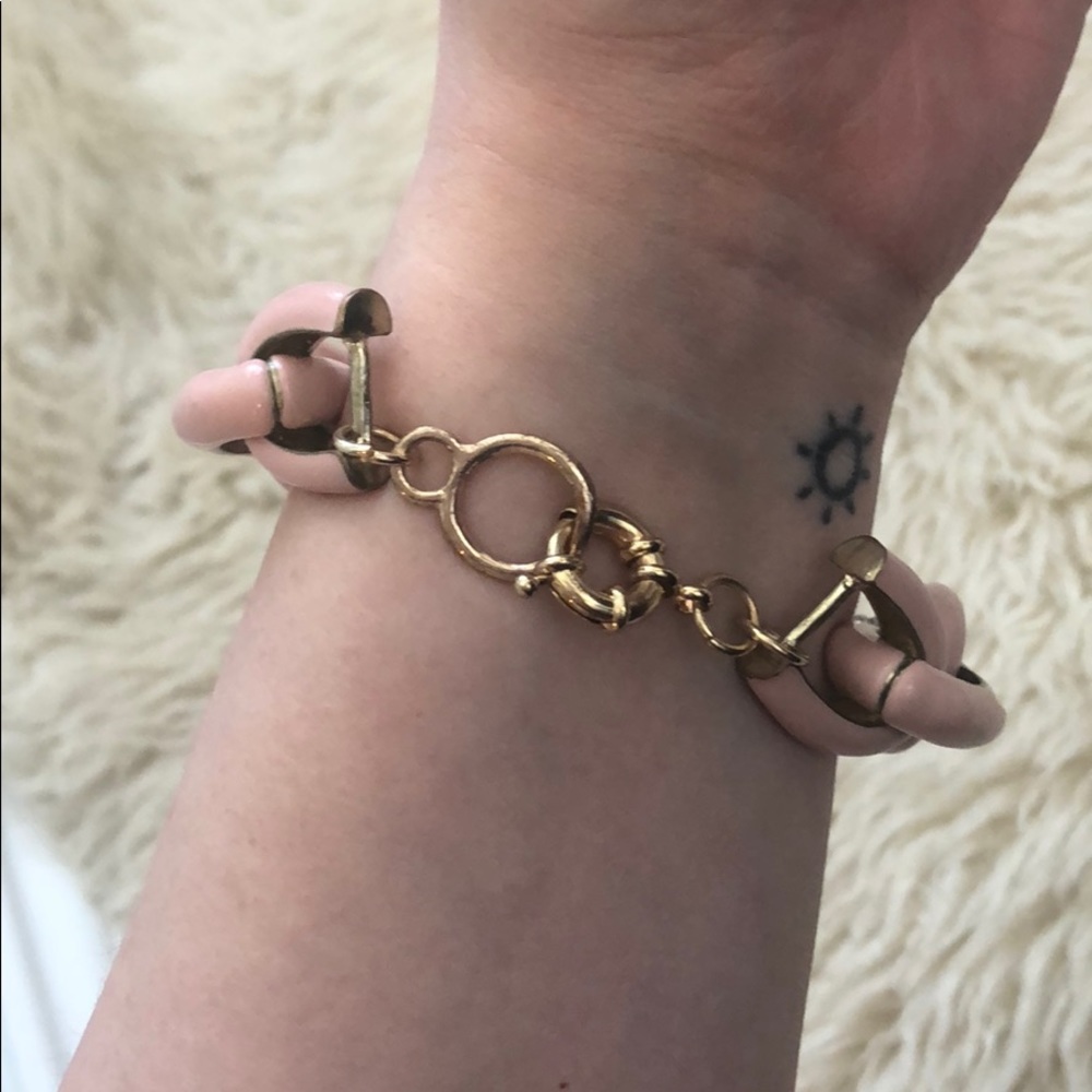 Blush, Gold, & Rhinestone Bracelet - Picture 5 of 5